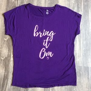 Gaiam purple “bring it on” shirt